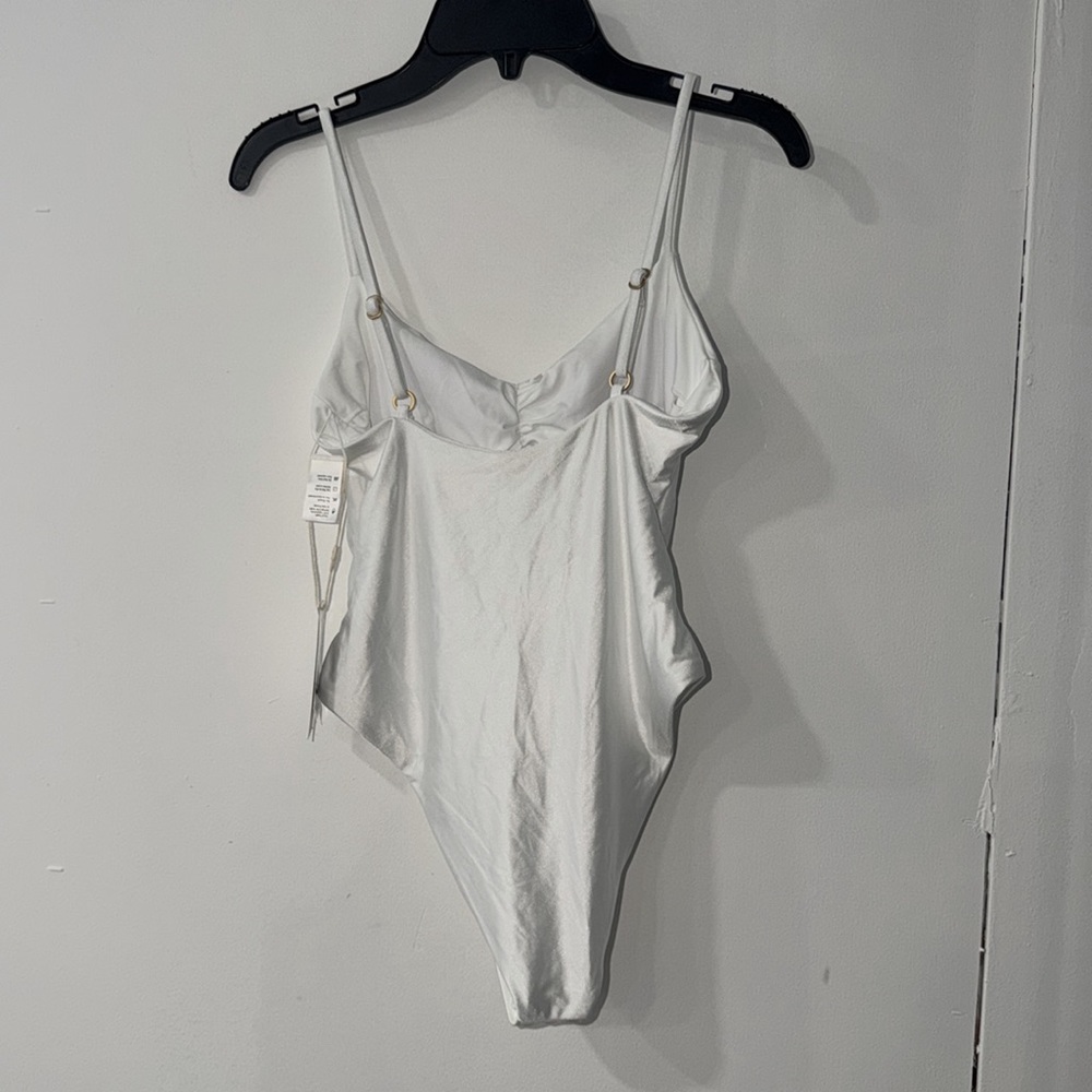 L*Space Sierra One Piece Bathing Suit - White Satin Shine, SMALL - Picture 4 of 11